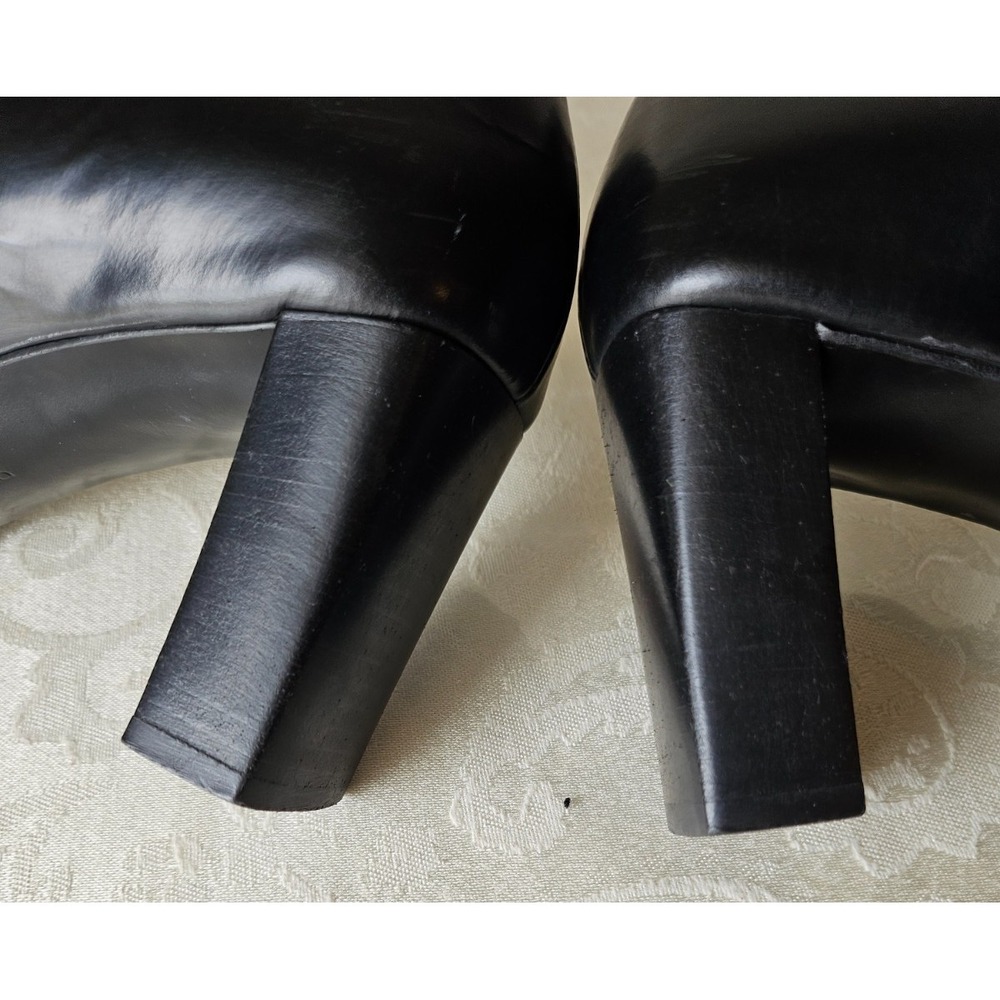 Coach - Malorie Do – Italian Made – Black Leather Square Toe Heels – Size 8 - Picture 8 of 9
